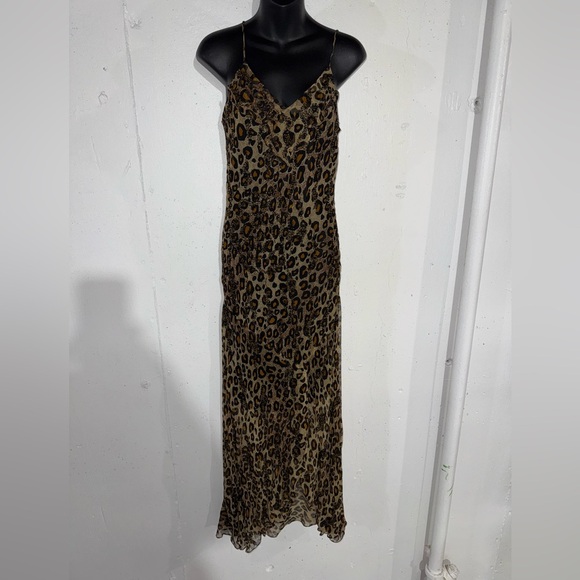 Vintage Sean Collection 100% Silk Leopard Print Maxi Dress – Size M - Picture 13 of 13